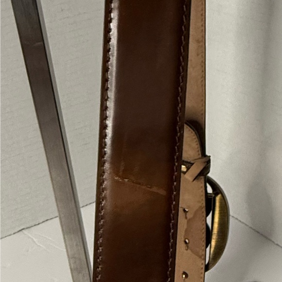 Dolce and Gabbana cognac belt with antique gold buckle with the DG initials - Picture 3 of 10